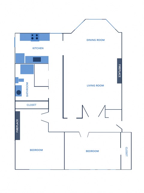 a floor plan of a home with an open concept floor plan with a living room